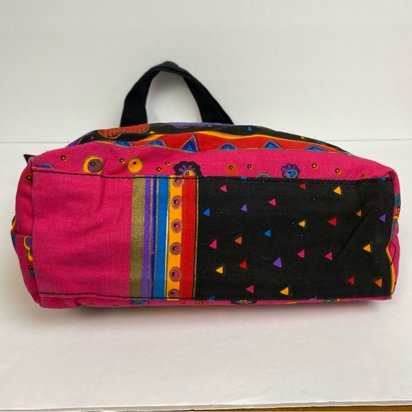 Laurel Burch Sand N Sun Canvas Cat Cutout Tres Gratos Zip Top Handbag Purse Tote - Picture 10 of 16